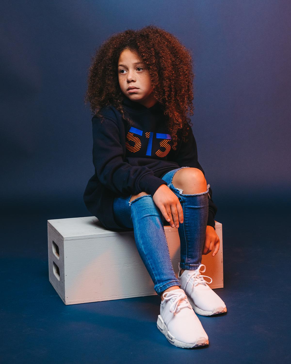 Youth 513 Fin Hoodie Navy
